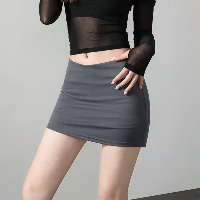 タイトスカート スタイルアップドレープ付きインナーパンツ一体型ミニスカート