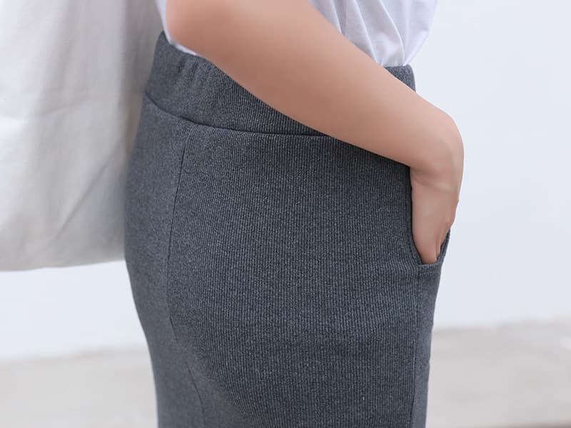 タイトスカート 紐付きハイウエストロングタイトスカート