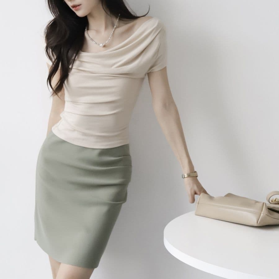 タイトスカート 美脚効果抜群シンプルタイトミニスカート