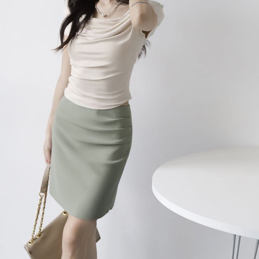 タイトスカート 美脚効果抜群シンプルタイトミニスカート