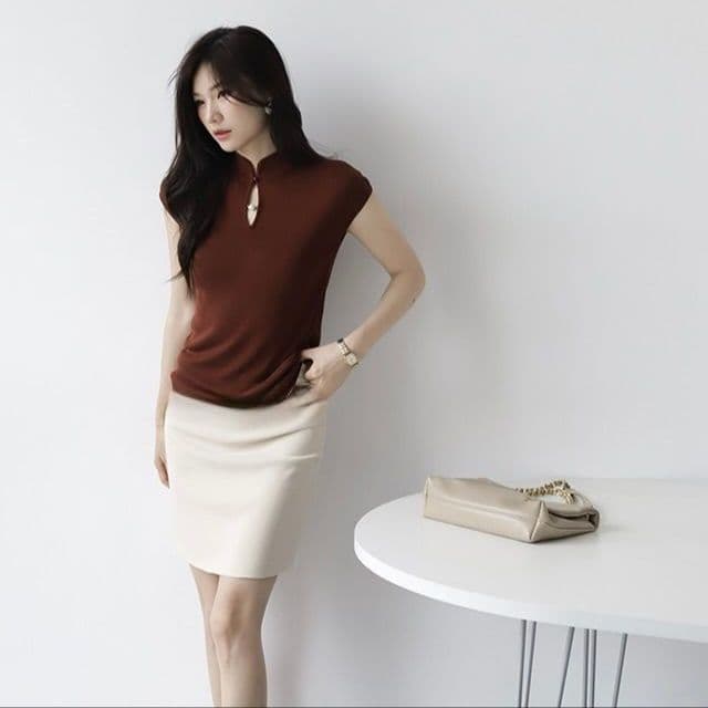 タイトスカート 美脚効果抜群シンプルタイトミニスカート