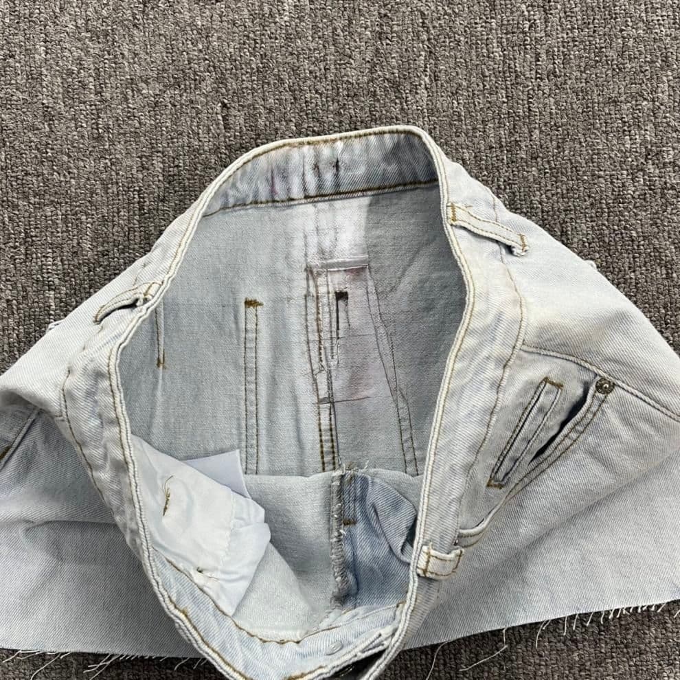 タイトスカート 切りっぱなしフリンジデニムタイトミニスカート