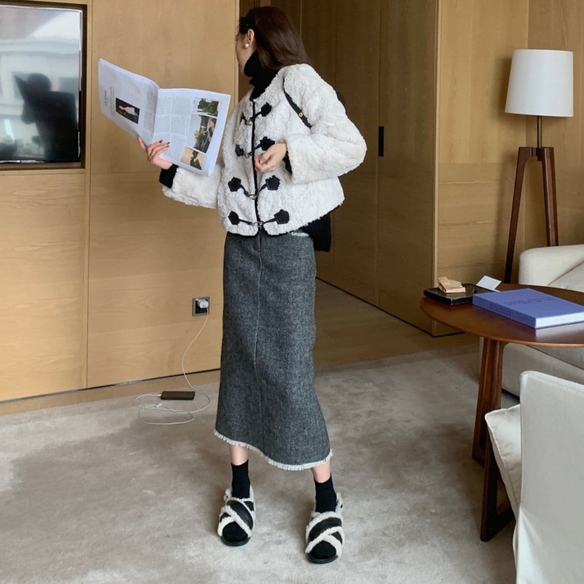 タイトスカート 上品な切り替えデザインロングタイトスカート