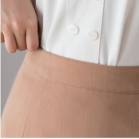 タイトスカート フロントスリット入りひざ丈タイトスカート