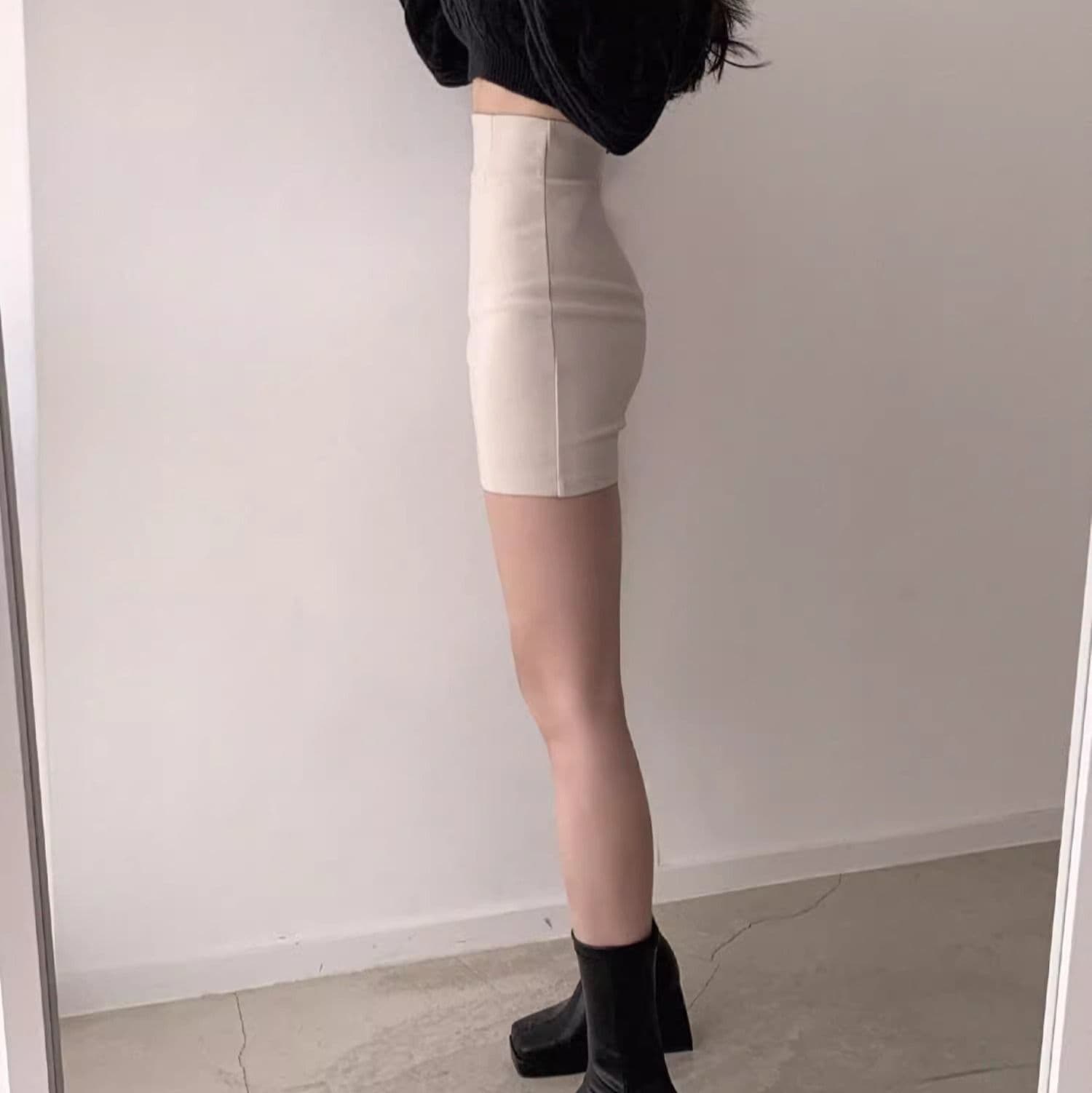 タイトスカート 美脚効果抜群ハイウエストタイトミニスカート