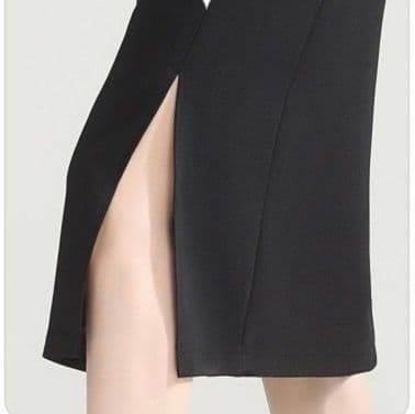 タイトスカート サイドスリット入りひざ丈タイトスカート