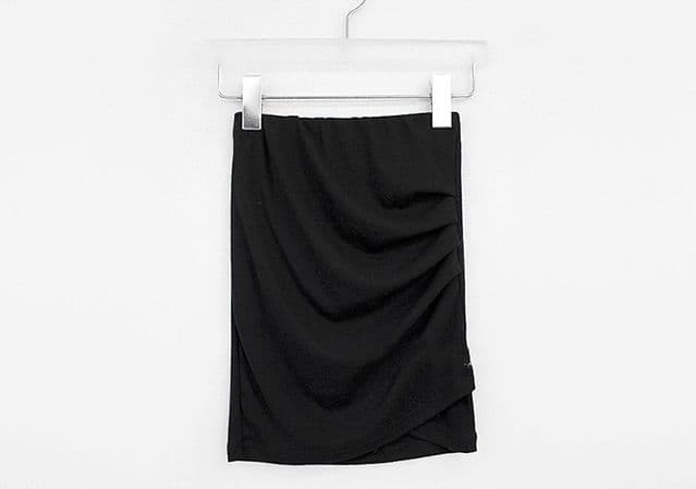 タイトスカート 横段ギャザー入りハイウエストタイトスカート