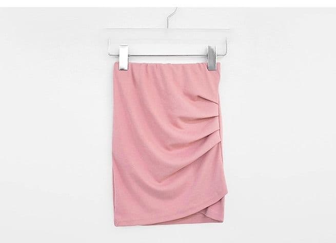 タイトスカート 横段ギャザー入りハイウエストタイトスカート