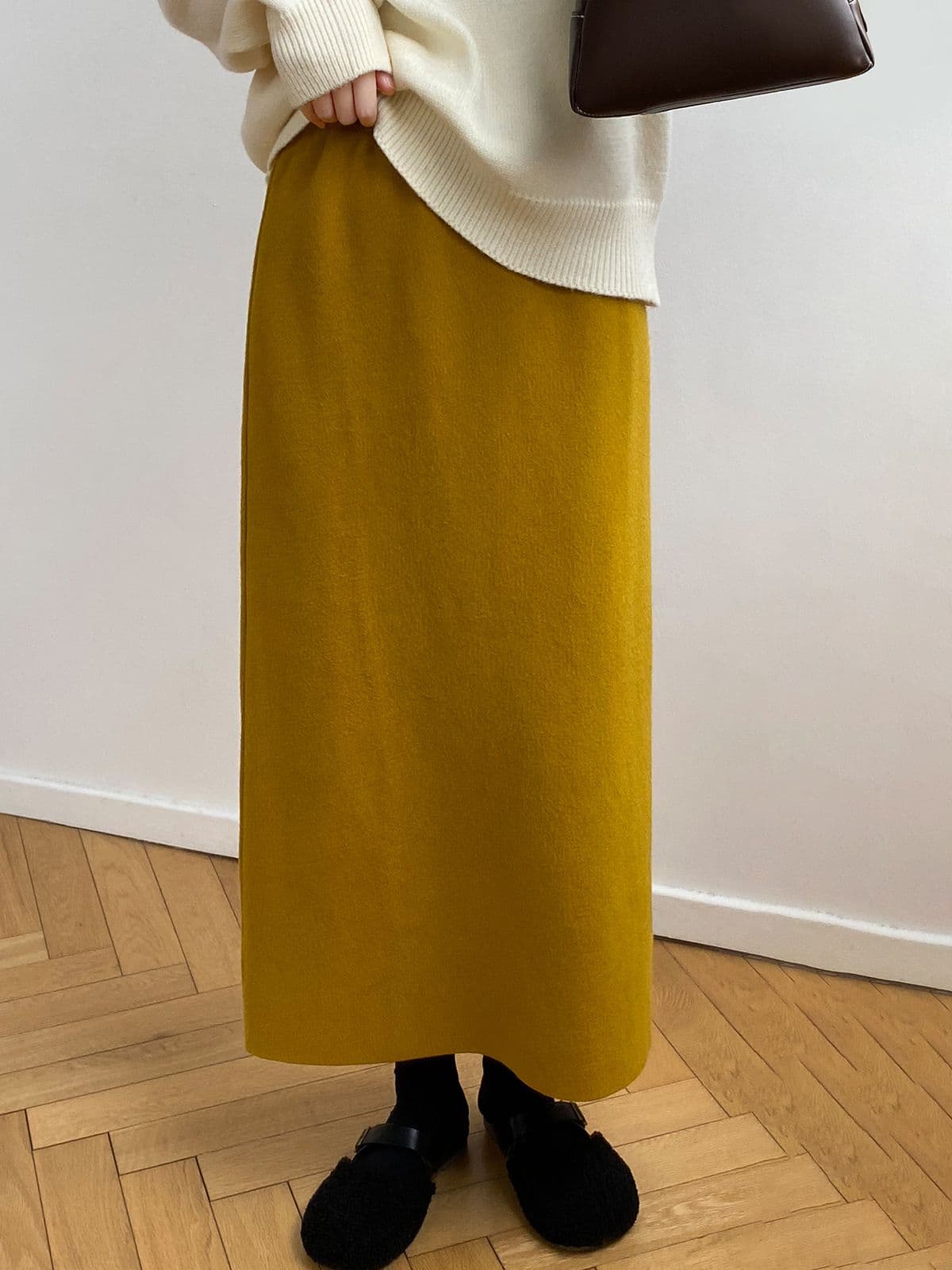タイトスカート 上品素材の大人タイトロングスカート