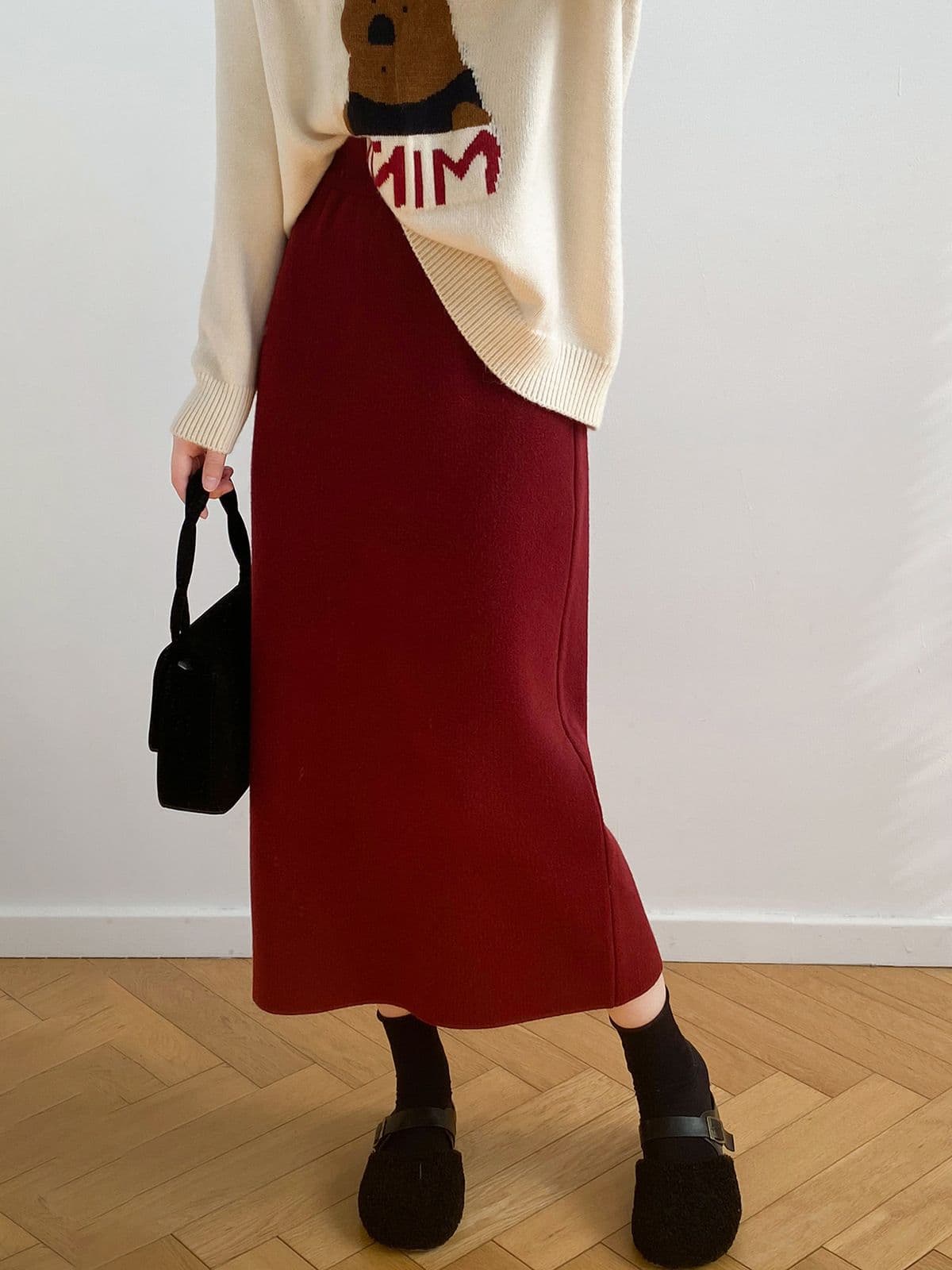 タイトスカート 上品素材の大人タイトロングスカート