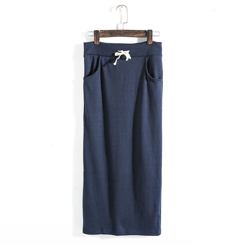 ロング丈リブニットタイトスカート