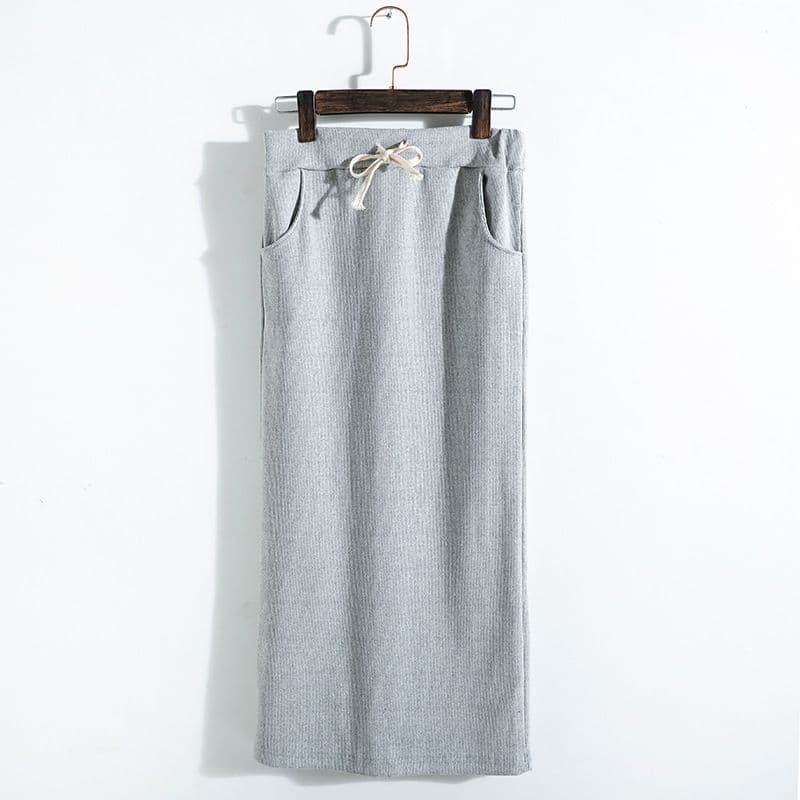 ロング丈リブニットタイトスカート