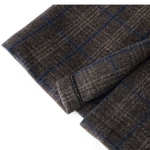 タイトスカート 上品チェック柄ウール混タイトスカート