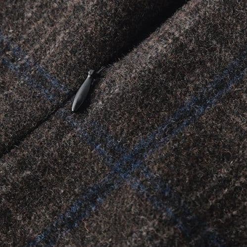 タイトスカート 上品チェック柄ウール混タイトスカート