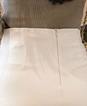 タイトスカート サイドスリット入りアシンメトリーひざ丈タイトスカート