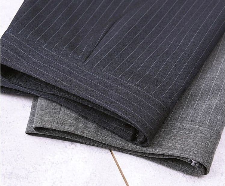 タイトスカート 縦縞柄きちんと見えオフィスミニタイトスカート