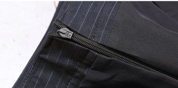 タイトスカート 縦縞柄きちんと見えオフィスミニタイトスカート