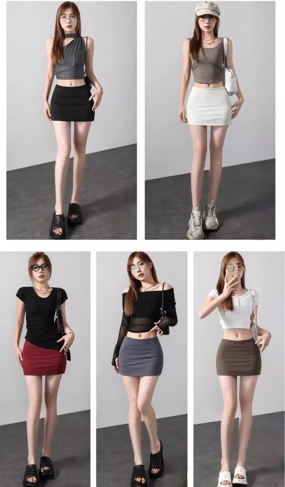 タイトスカート スタイルアップドレープ付きインナーパンツ一体型ミニスカート