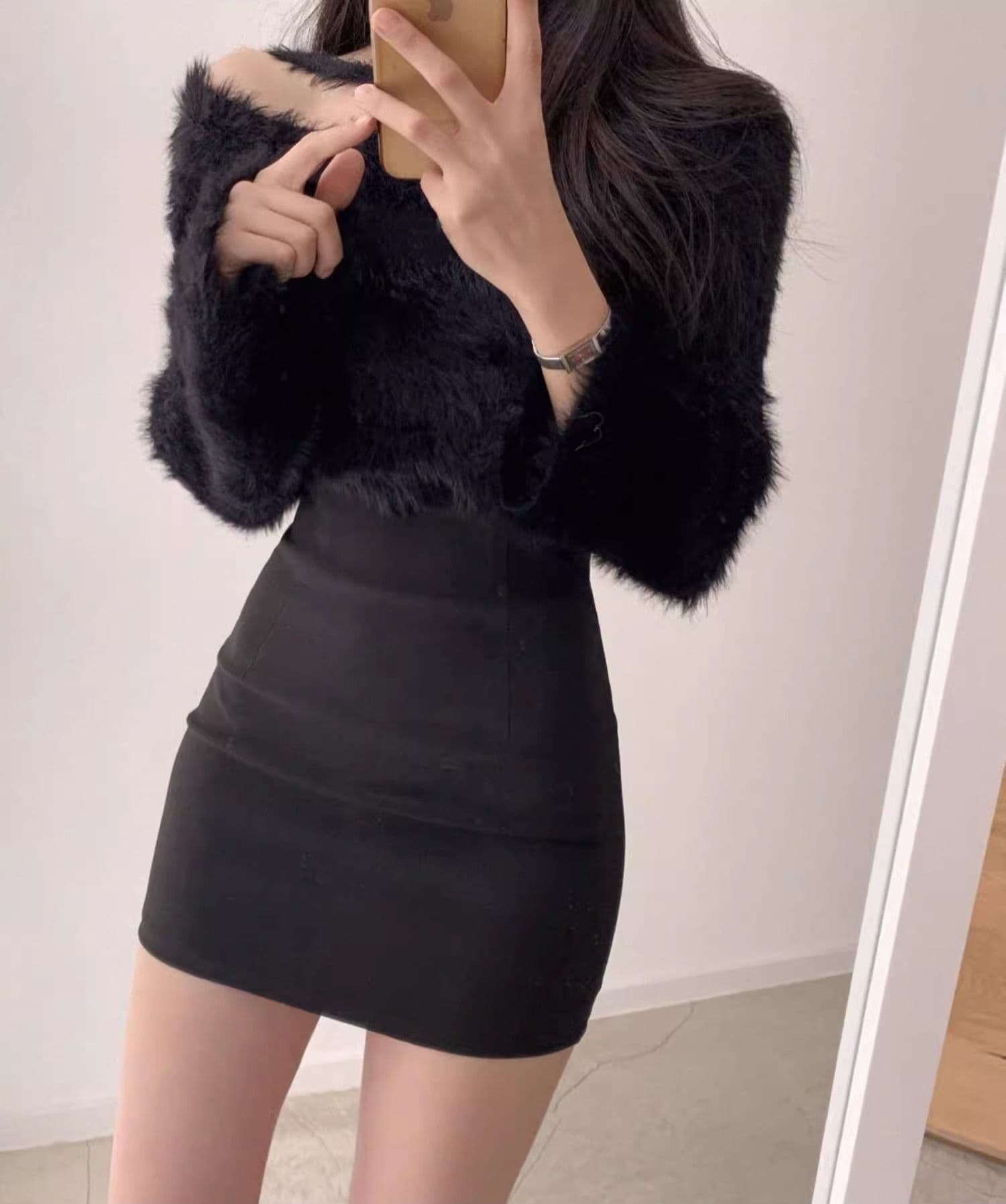 タイトスカート 美脚効果抜群ハイウエストタイトミニスカート