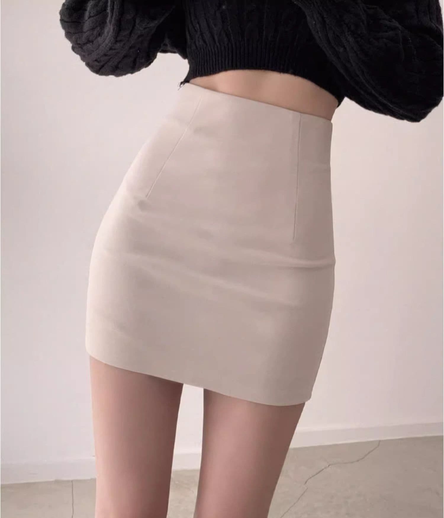 タイトスカート 美脚効果抜群ハイウエストタイトミニスカート