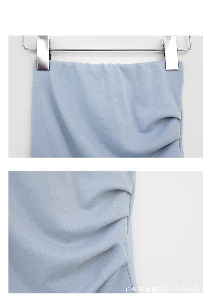 タイトスカート 横段ギャザー入りハイウエストタイトスカート