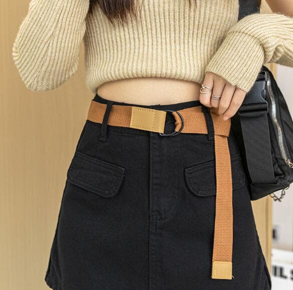 ハイウエストベルト付きミニタイトスカート