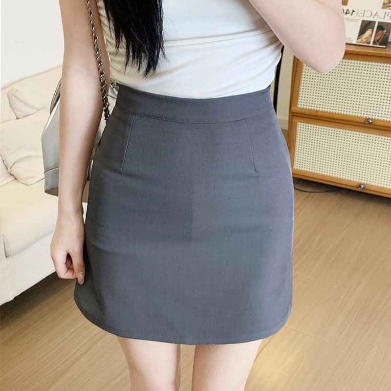 タイトスカート すっきりシルエット美脚見えタイトミニスカート