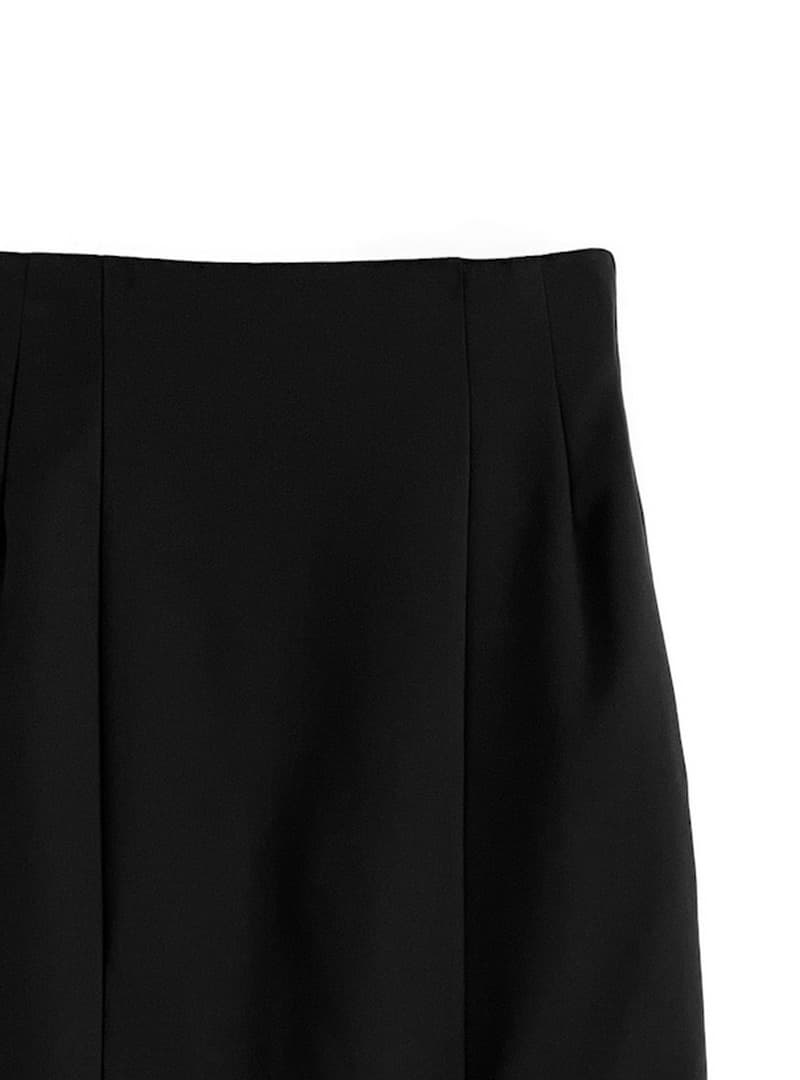 タイトスカート フロントスリット入りハイウエストタイトロングスカート