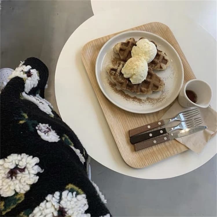 花柄ロングタイトスカート レトロ上品厚手素材