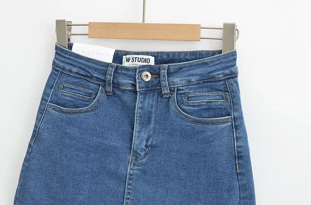 タイトスカート 裾切りっぱなしデニムタイトミニスカート