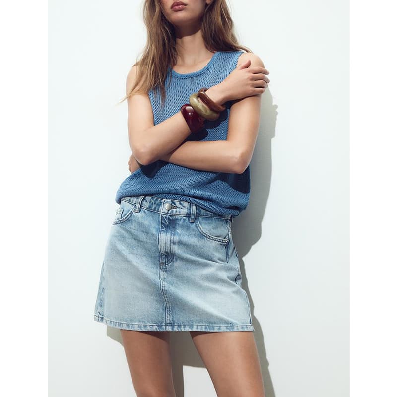 タイトスカート デニム素材ミニ丈タイトスカート