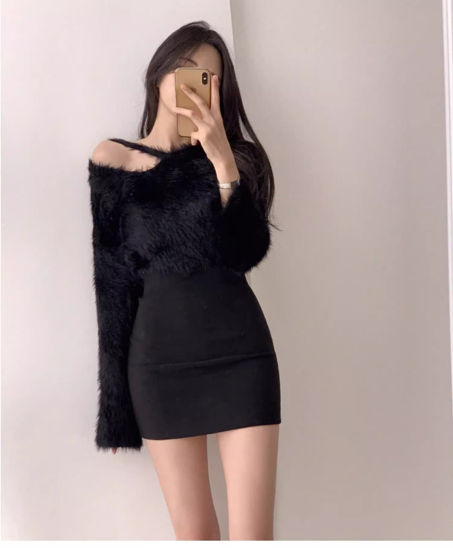 タイトスカート 美脚効果抜群ハイウエストタイトミニスカート