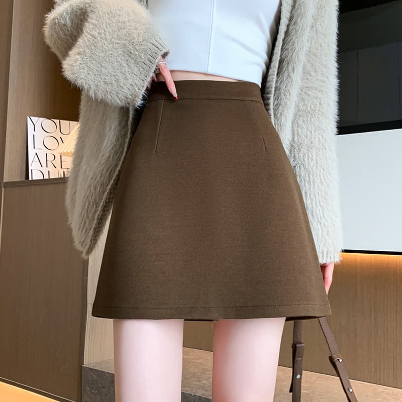 タイトスカート 大人可愛いハイウエスト台形ミニスカート