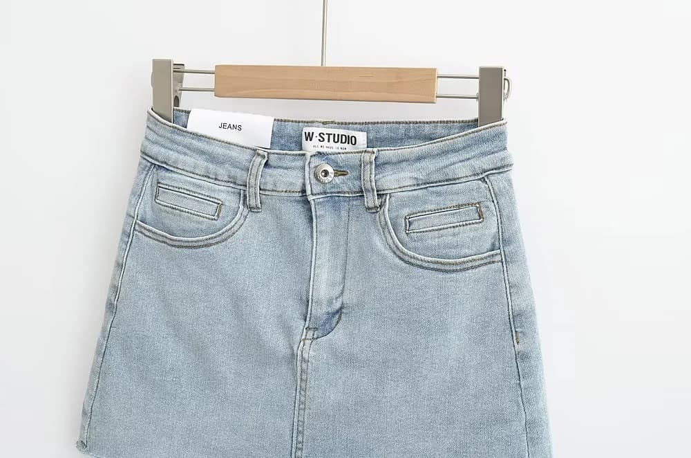 タイトスカート 裾切りっぱなしデニムタイトミニスカート