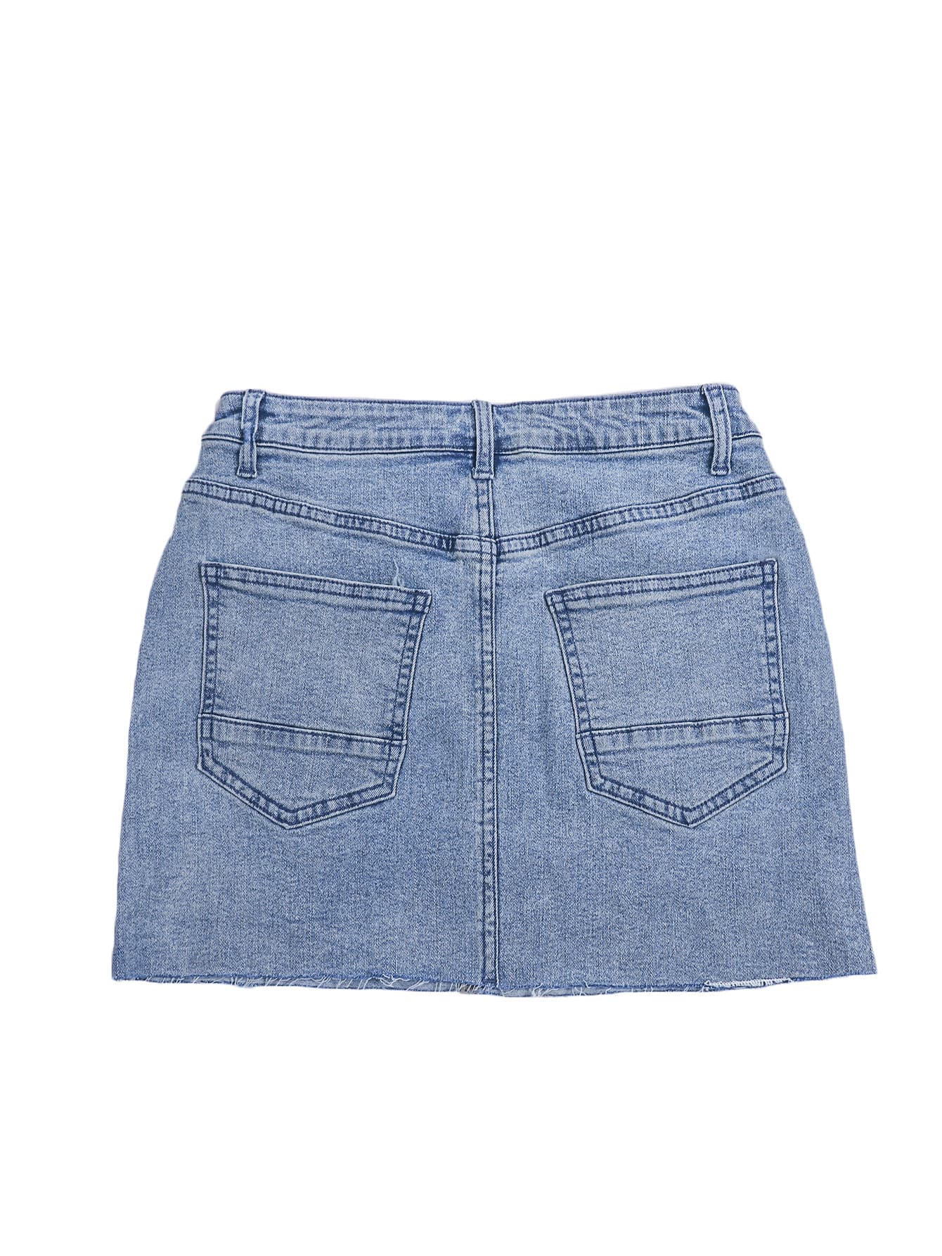 タイトスカート フリンジ裾デニムタイトスカート