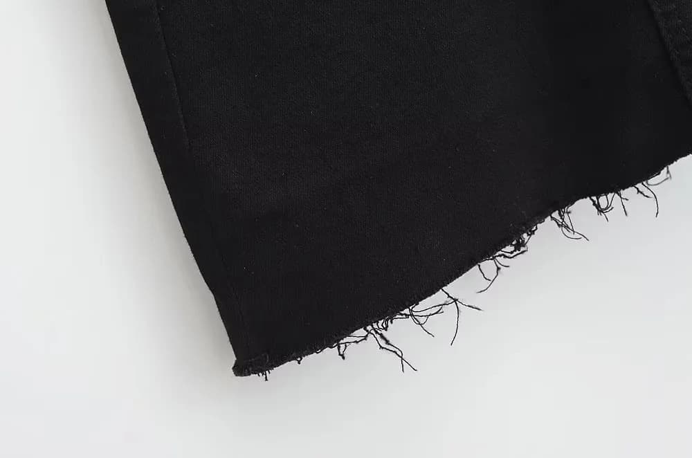 タイトスカート 裾切りっぱなしデニムタイトミニスカート