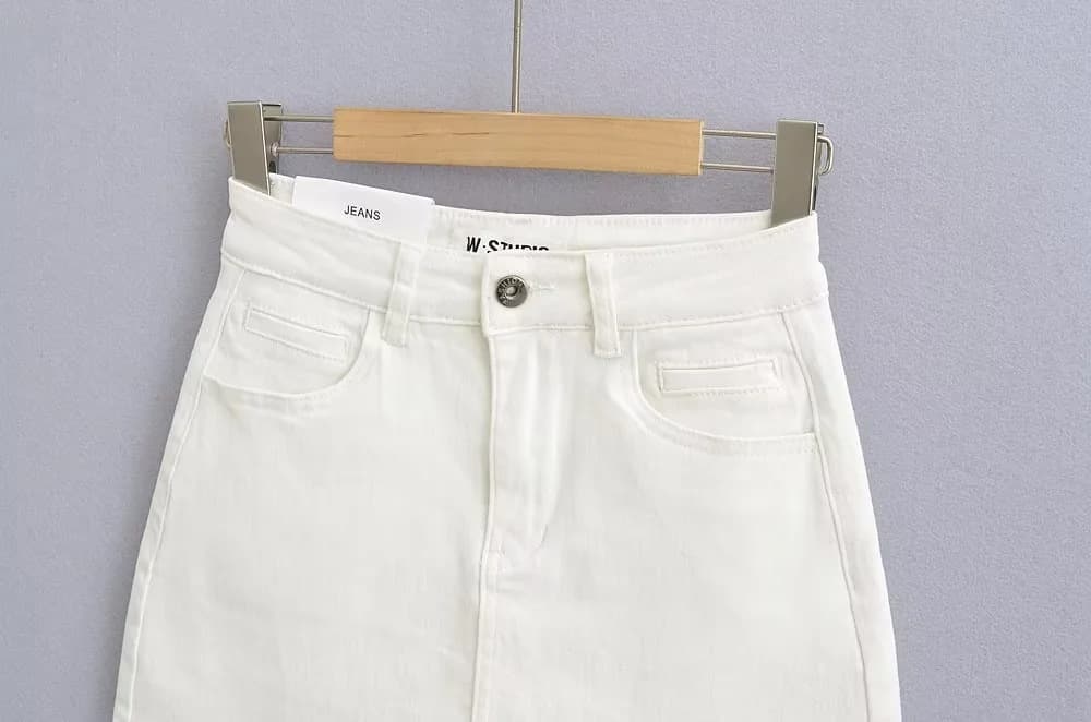 タイトスカート 裾切りっぱなしデニムタイトミニスカート