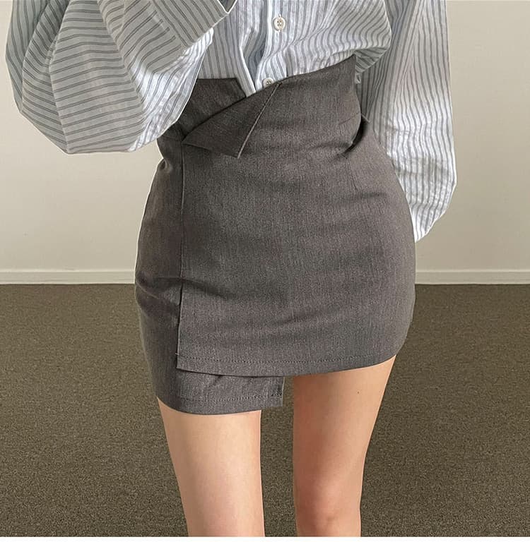 ハイウエスト ミニ タイトスカート 通勤 痩せ見え リボンベルト付き