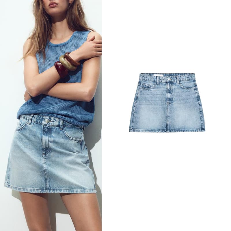 タイトスカート デニム素材ミニ丈タイトスカート
