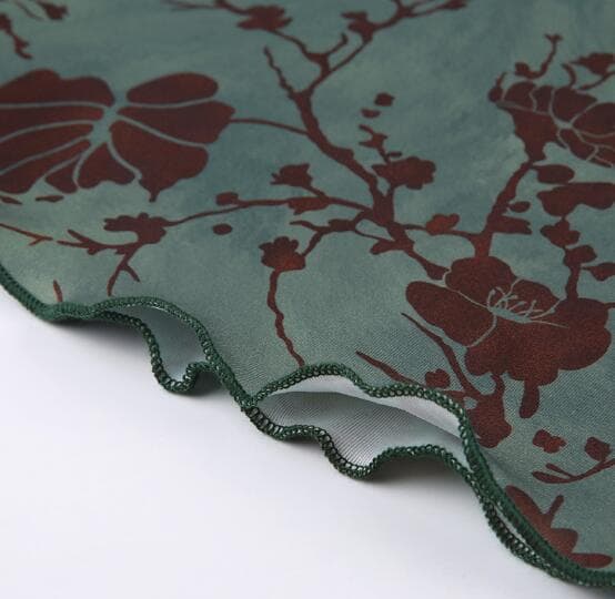 花柄ロング丈ハイウエストタイトスカート復古風