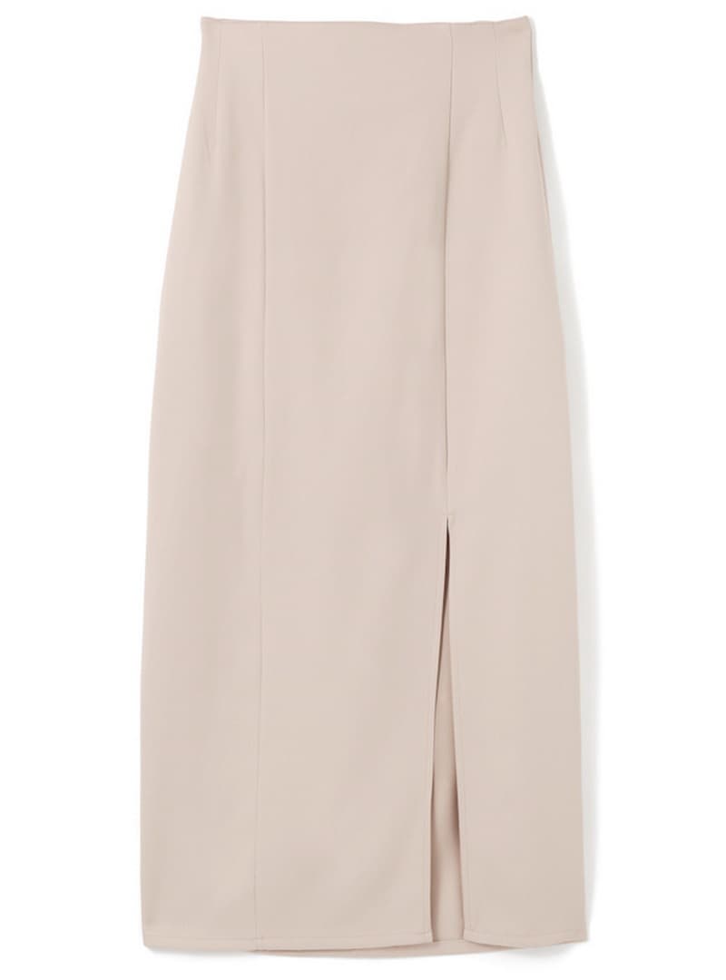 タイトスカート フロントスリット入りハイウエストタイトロングスカート