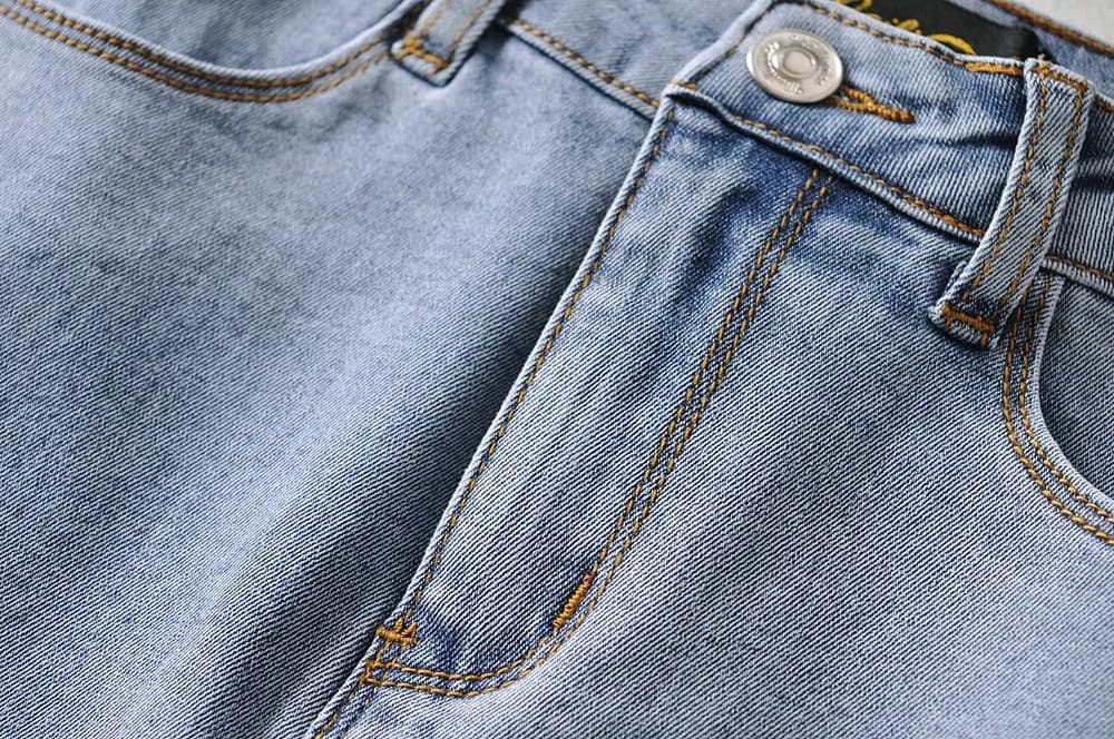 タイトスカート デニムフリンジ裾タイトミニスカート