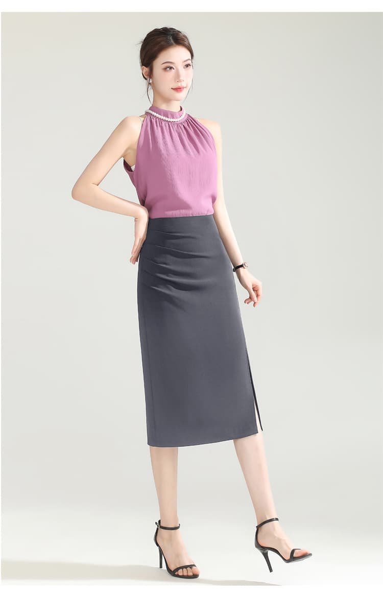 タイトスカート サイドスリット入りひざ丈タイトスカート