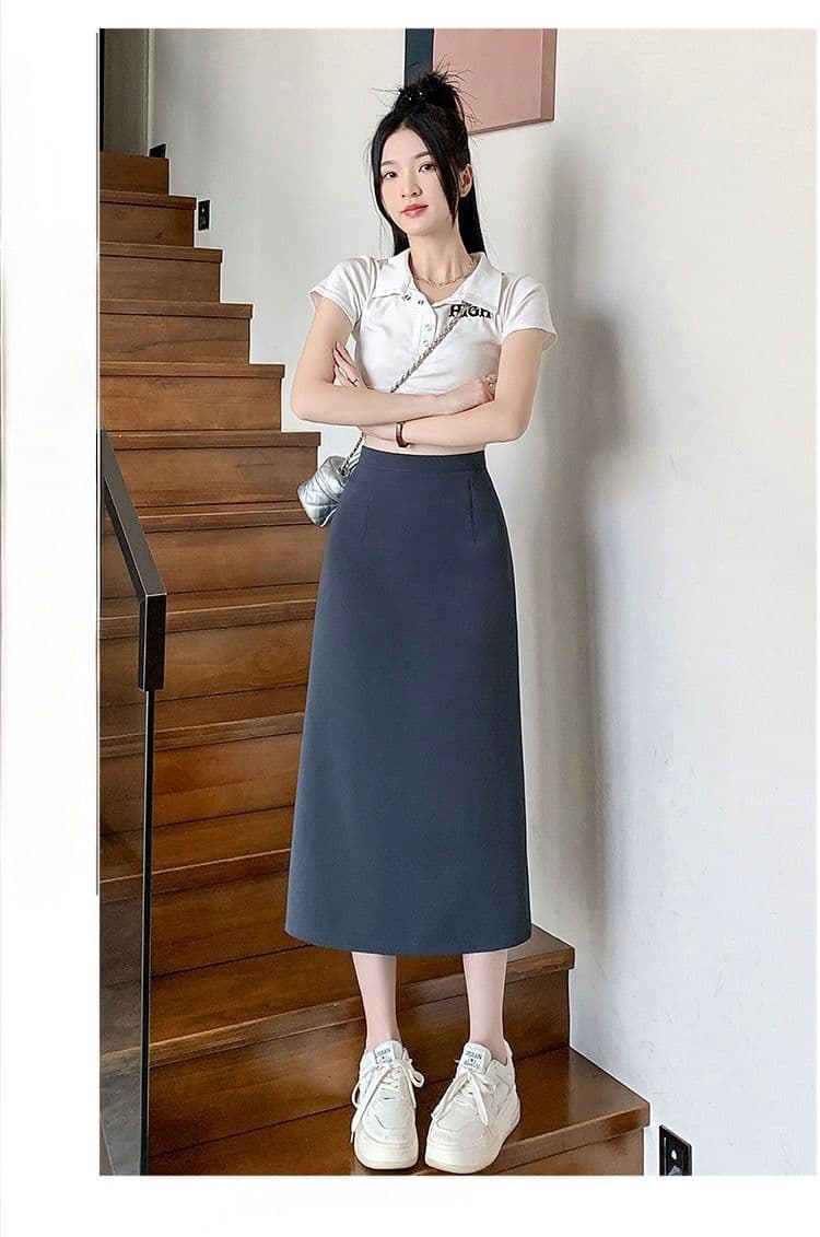 タイトスカート シンプル上品ハイウエストタイトスカート