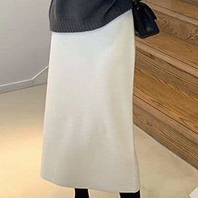 タイトスカート ニット素材美脚タイトスカートロング丈