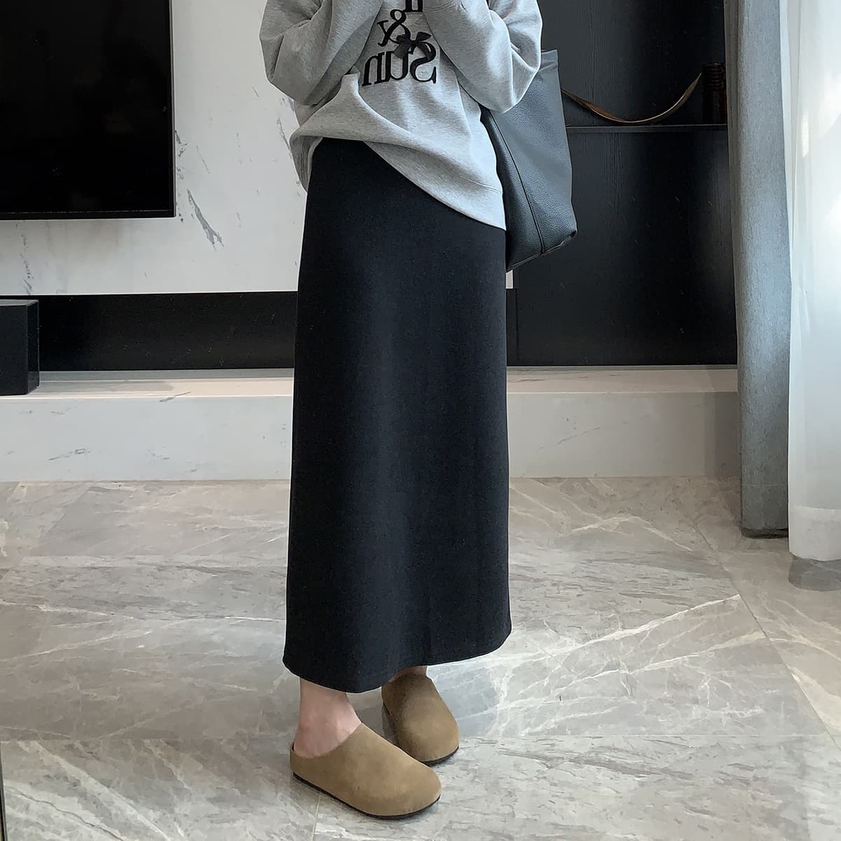 タイトスカート 大人上品な体型カバー美脚タイトスカート