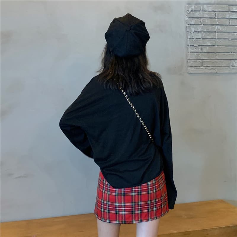 タイトスカート チェック柄ミニタイトスカート