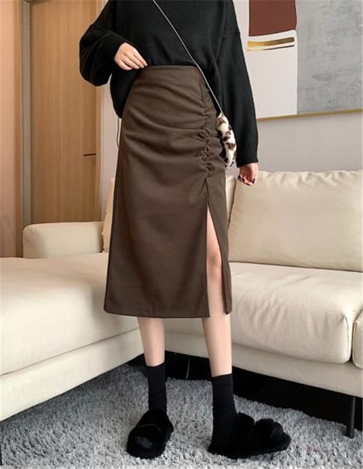 ハイウエストタイトスカート ミニ丈 シンプル上品 女性用