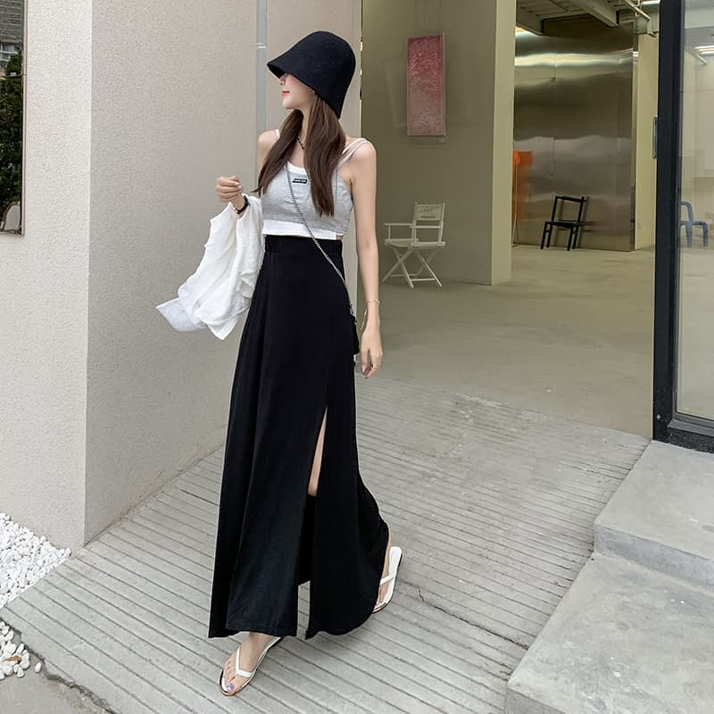 タイトスカート サイドスリット入り大人美脚ロング丈タイトスカート